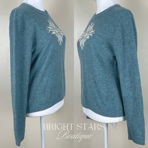 Rare Snowflake Wool Blend Sweater ASO Lorelai Gilmore Girls Blue Cream Knit - Picture 6 of 11